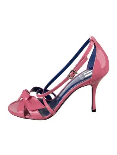 Pre-owned Hadleigh's Patent Leather Slingback Sandals In Pink