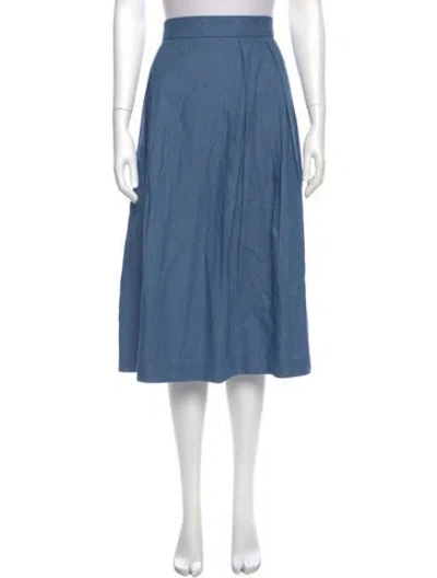 Pre-owned Hadleigh's Pleated Accents Knee-length Skirt In Blue