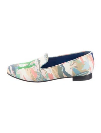 Pre-owned Hadleigh's Printed Loafers In Blue