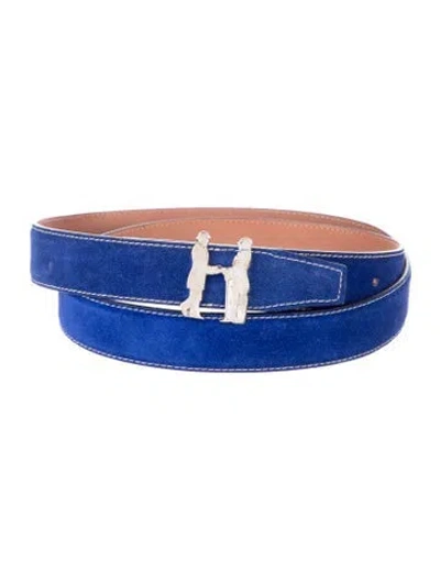 Pre-owned Hadleigh's Skinny Felt Belt In Blue