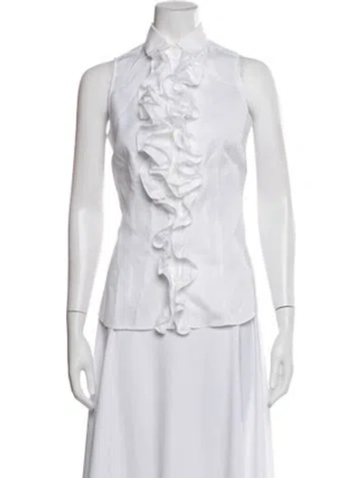 Pre-owned Hadleigh's Sleeveless Blouse In White