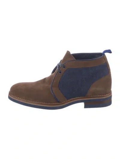 Pre-owned Hadleigh's Suede Derby Shoes In Blue