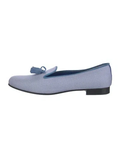 Pre-owned Hadleigh's Tassel Accents Flats In Blue