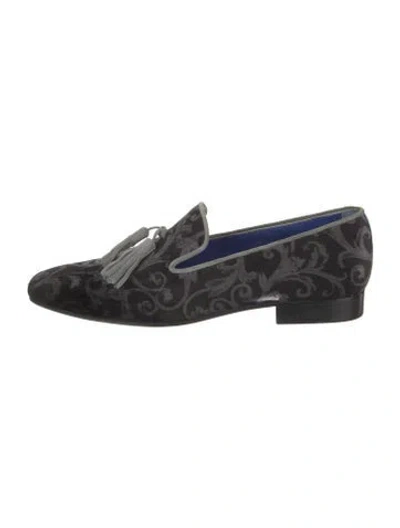 Pre-owned Hadleigh's Velvet Printed Monk Straps In Black