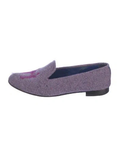 Pre-owned Hadleigh's Wool Printed Loafers In Purple
