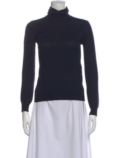 Pre-owned Hadleigh's Wool Turtleneck Sweater In Blue