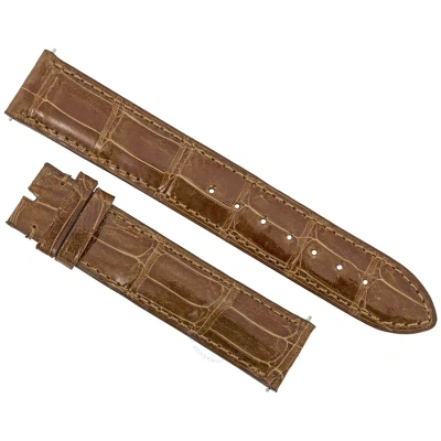 Hadley Roma Shiny Chestnut Alligator Leather Strap In Brown