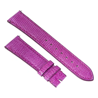 Hadley Roma Shiny Magenta Lizard Leather Strap In Purple