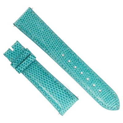 Hadley Roma Shiny Teal Lizard Leather Strap In Blue