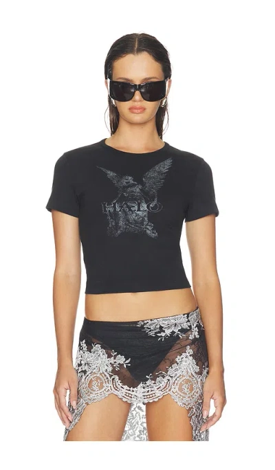 Haelo Angel Blur Baby Tee In Black