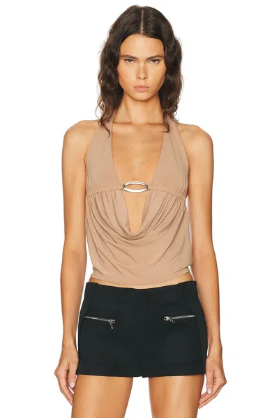 Haelo Cowl Halter Top In Neutral