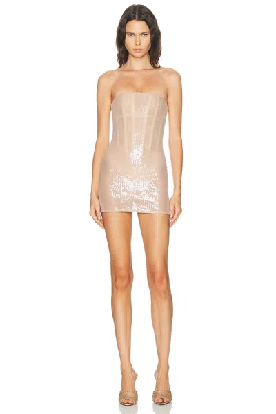 Haelo Facade Corset Dress In Nude
