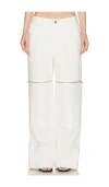 Haelo Flex Waist Zip Cargo Pant In White