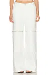 Haelo Flex Waist Zip Cargo Pant In White