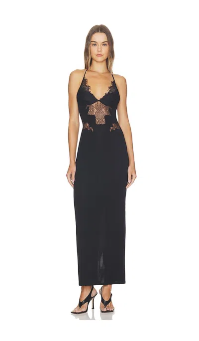 Haelo Lace Collage Gown In Black