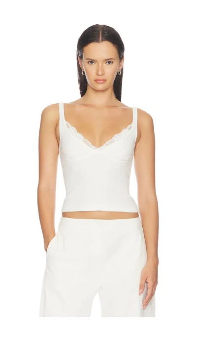 Haelo Lace Cupped Tank Top トップ In White