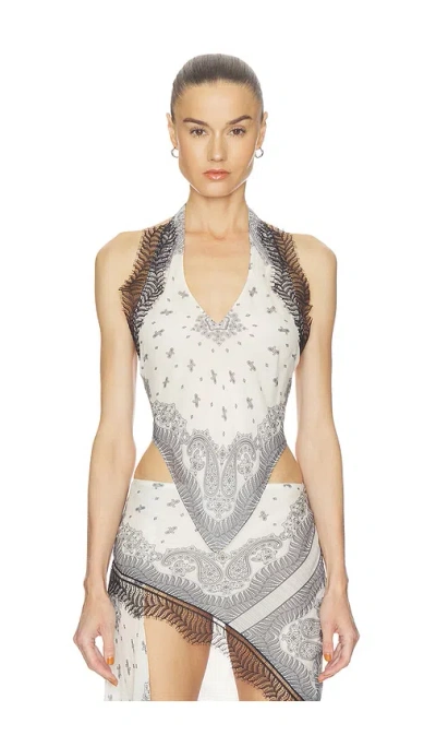 Haelo Split Bandana Top In White