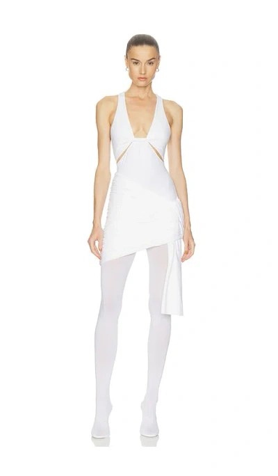 Haelo Twist Drape Tank Dress In White