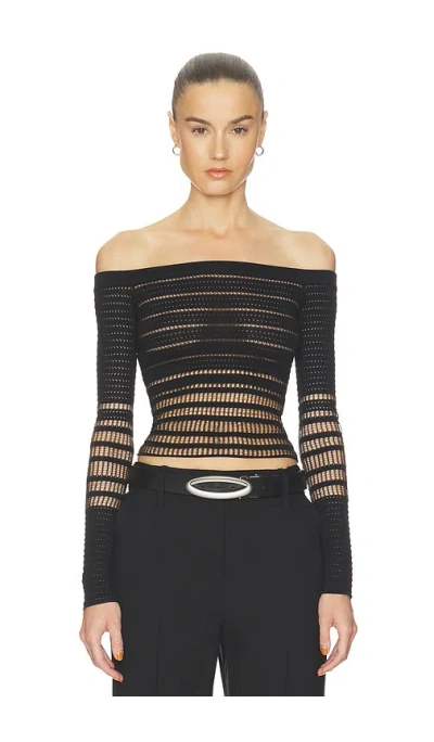 Haelo Veiled Ls Top In Black