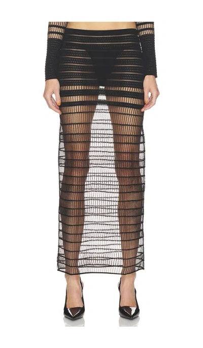 Haelo Veiled Maxi Skirt In Black