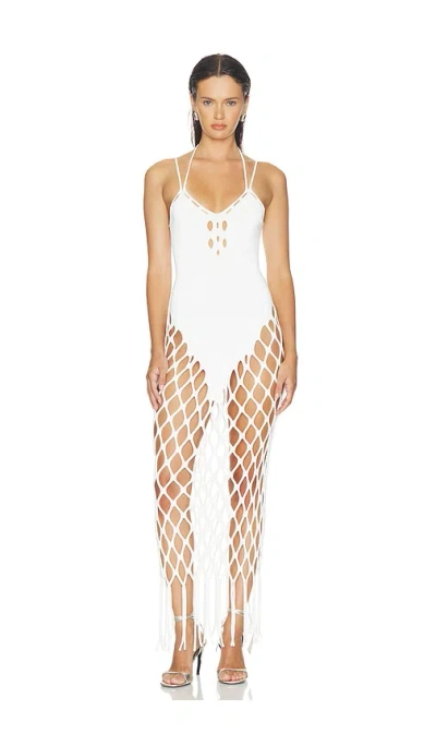 Haelo Wing Net Maxidress In White