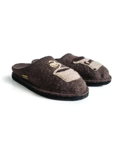 Haflinger Men's In Earth House Slipper In Coffee In Brown
