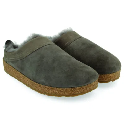 Haflinger Men's Snowbird Clog In Slate In Grey