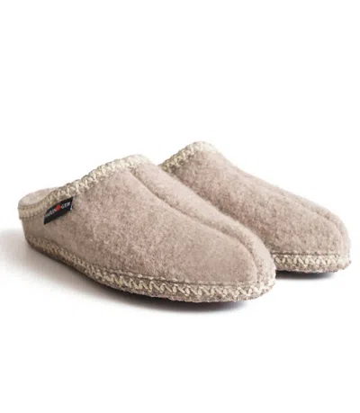 Haflinger Men's Wool Slipper In Natural In Multi