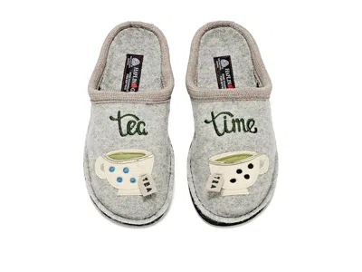 Haflinger Tea Time Women's Slippers Silver Grey: Eu 39 (us Women's 8) B - Medium, Wool