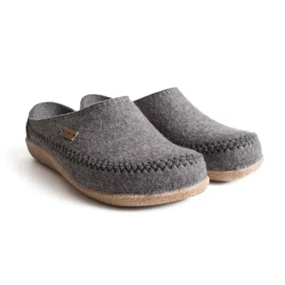 Haflinger Unisex Fletcher Wool Slippers In Grey In Gray