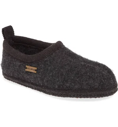 Haflinger Unisex Freddie Boiled Wool Slipper In Charcoal