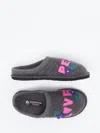 Haflinger Unisex Love & Peace Boiled Wool Slipper In Gray