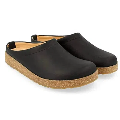 Haflinger Unisex Phillip Premium Leather Clog In Black