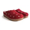 Haflinger Women's Cuoricini Hearts Clog In Red In Red