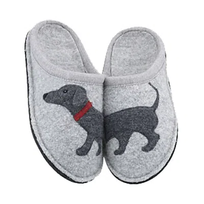 Haflinger Women's Doggy Boiled Wool Slipper In Silver Grey