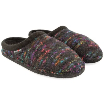 Haflinger Women's Enjoy Clogs In Black Speckle In Brown
