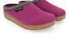 HAFLINGER WOMEN'S GIZZY CLASSIC BOILED WOOL CLOG IN MULBERRY