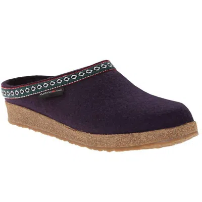HAFLINGER WOMEN'S GZ12 GRIZZLY CLOG IN EGGPLANT