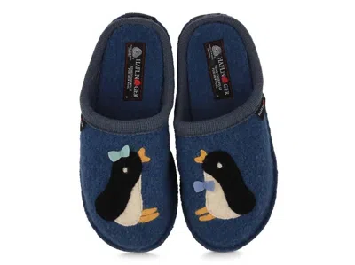 Haflinger Women's Pingu Boiled Wool Slipper In Blue