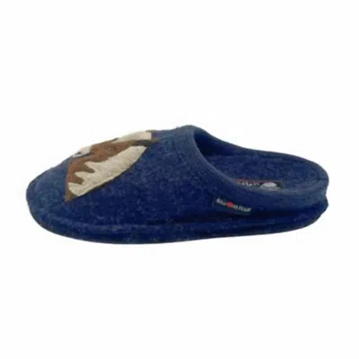 Haflinger Women's Poni Wool Slipper In Captain's Blue