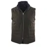Hagen Men's Flannel & Microfiber Reversible Vest In Olive/navy