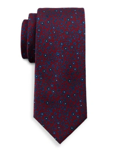 Haggar Big & Tall Floral Tie In Burgundy