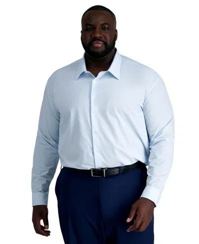 Haggar Big & Tall  Men's Smart Wash Classic Fit Dress Shirt In Blue