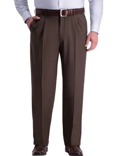 Haggar Big & Tall Mens Classic Fit Wrinkle Free Dress Pants In Multi