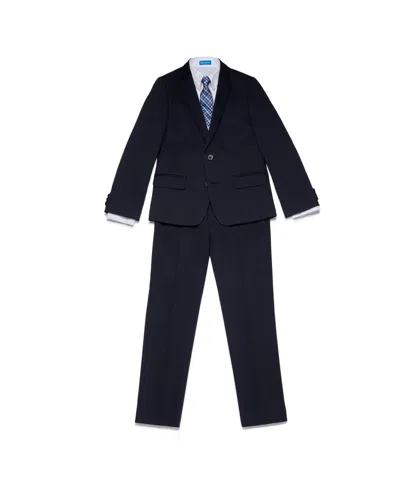 Haggar Kids' Boys 4 Piece Suit Set In Navy,white