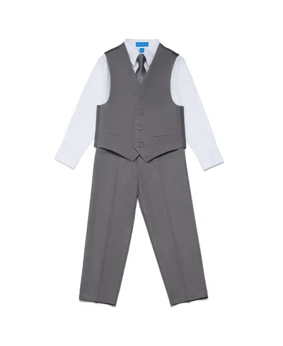 Haggar Kids' Boys 4 Piece Vest Set In Grey