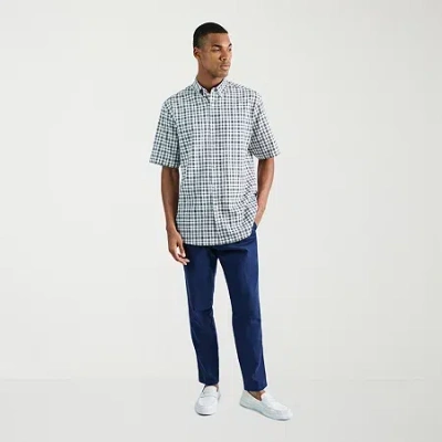 Haggar Comfort Luxe Mens Straight Fit Flat Front Pant In Blue