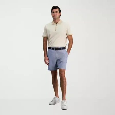 Haggar Cool 18 Pro Mens 7" Mid Rise Moisture Wicking 1 Pair Golf Short In Blue