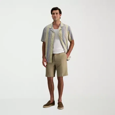 Haggar Cool 18 Pro Mens 9 1/2" Stretch Fabric Moisture Wicking Quick Dry Chino Short In Gray
