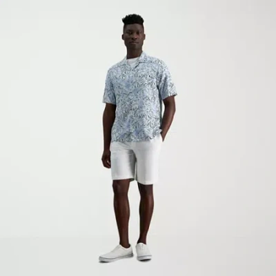 Haggar Cool 18 Pro Mens 9 1/2" Stretch Fabric Moisture Wicking Quick Dry Chino Short In White